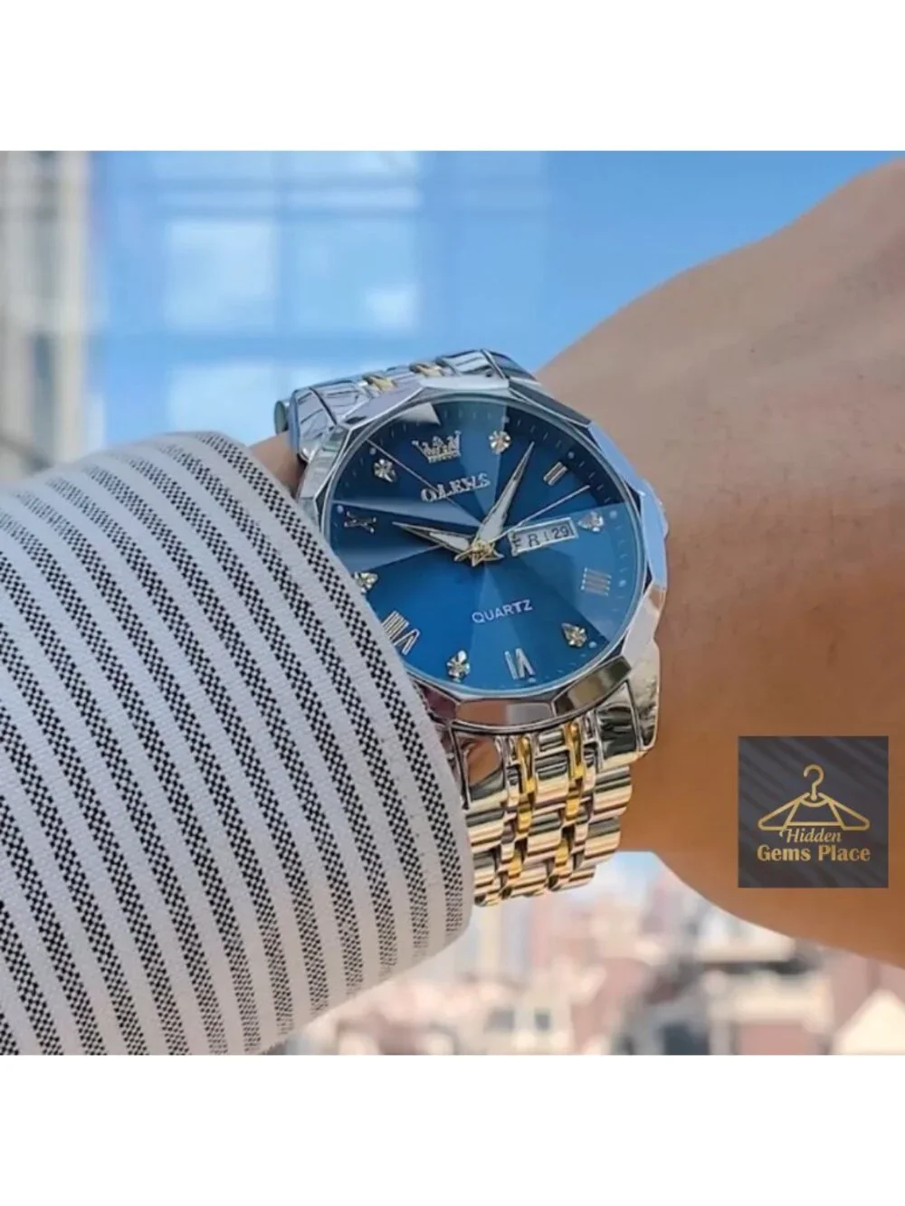 Men's Business Dress Analog Quartz Stainless Steel Waterproof Luminous Watch